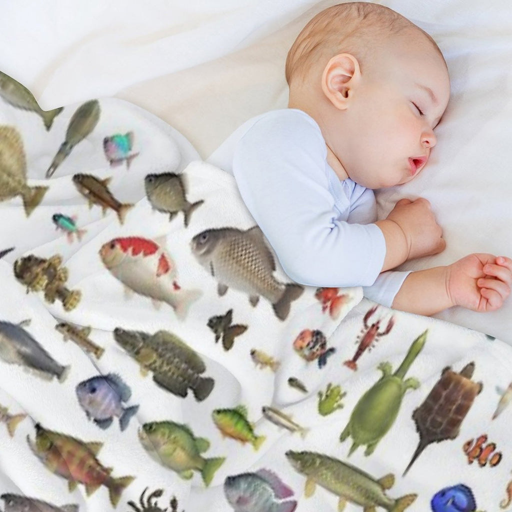 ALL FISH N STUFF Critterpedia Wrinkle-free Throw Blanket
