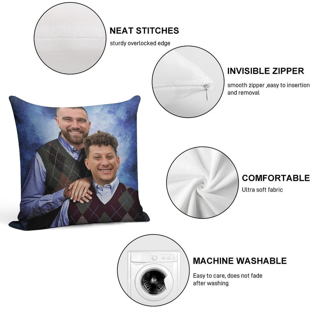 Kelce And Mahomes Stepbrothers Soft Ultra-Soft Texture Throw Pillow