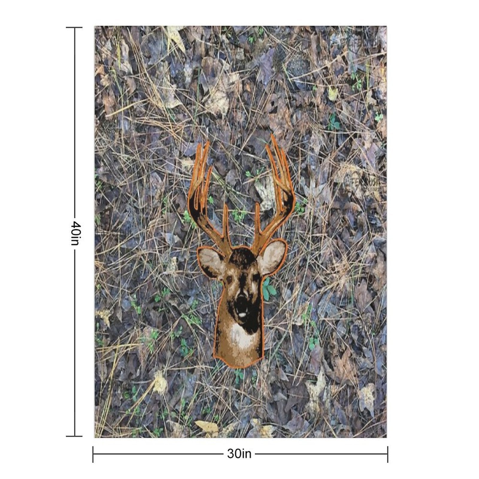 Whitetail Buck Deer And Camouflage Hunting Design Travel-friendly Throw Blanket