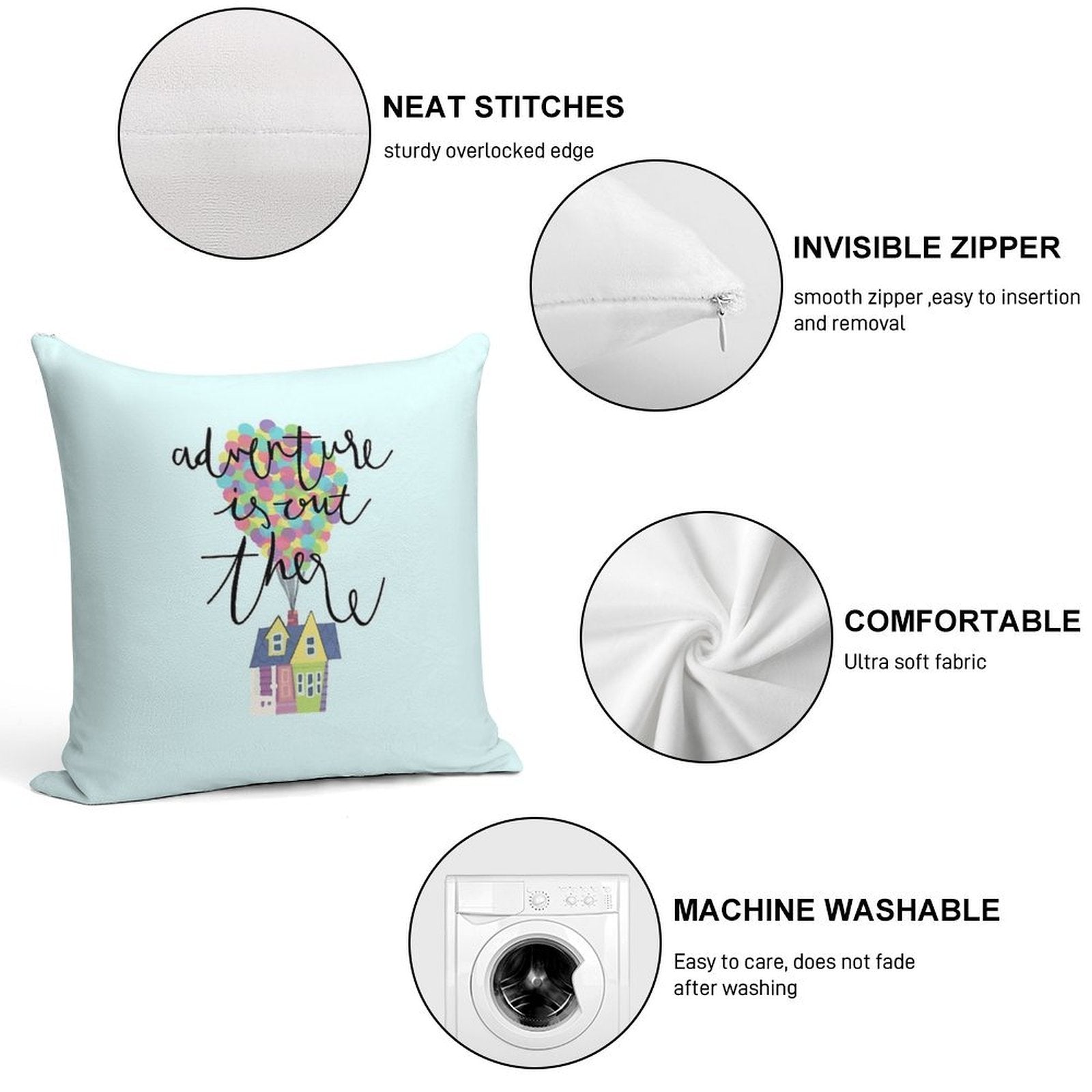Adventure Is Out There Soft Shrink-Resistant Throw Pillow
