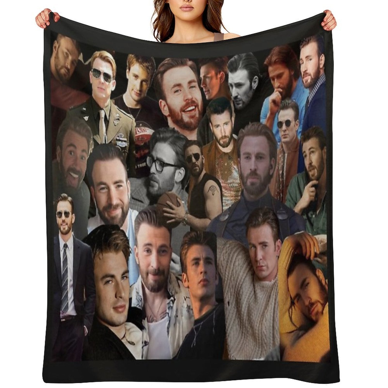 Chris Evans Collage Machine-washable Throw Blanket