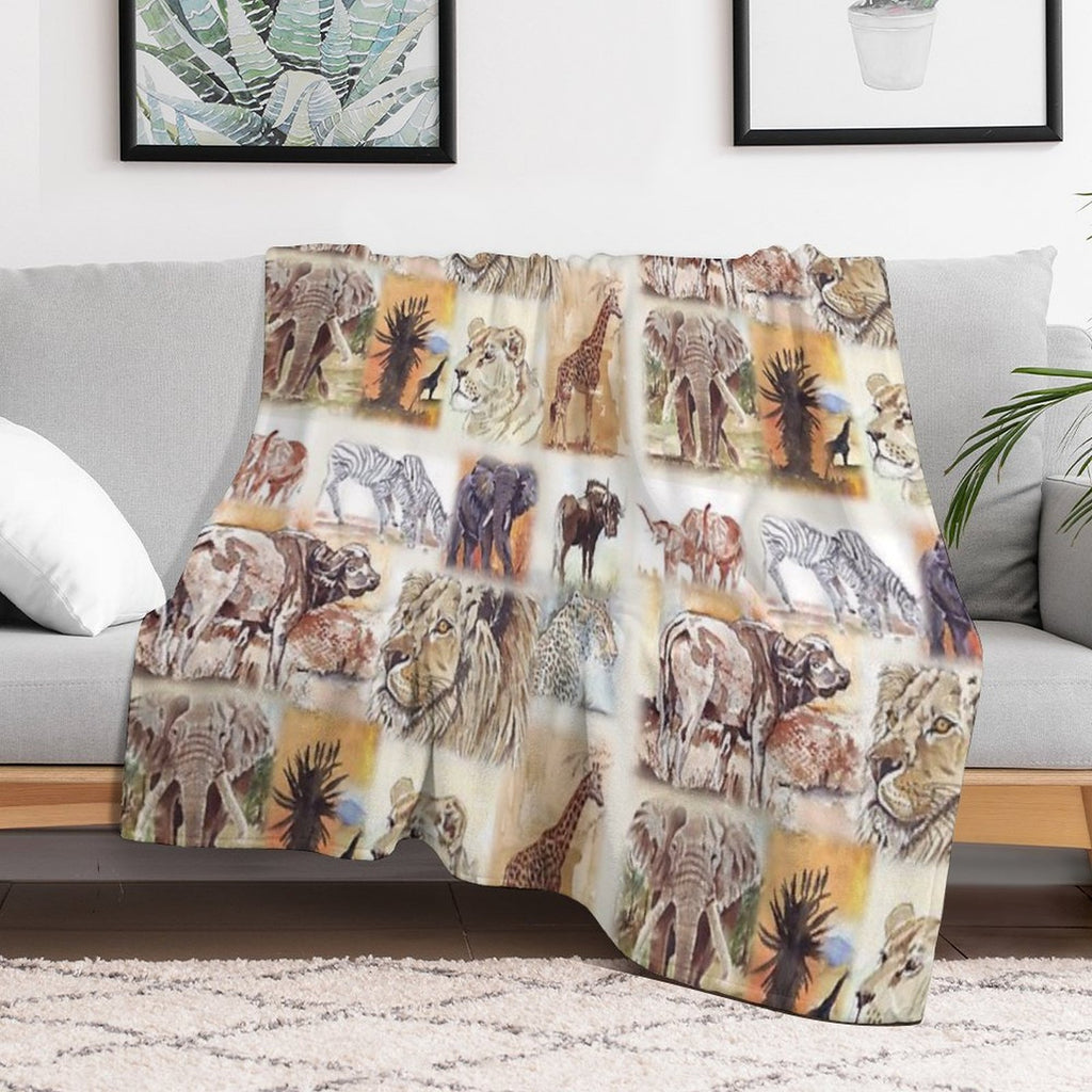 Lodge Décor - South Africa's Wildlife Wonders Versatility Throw Blanket