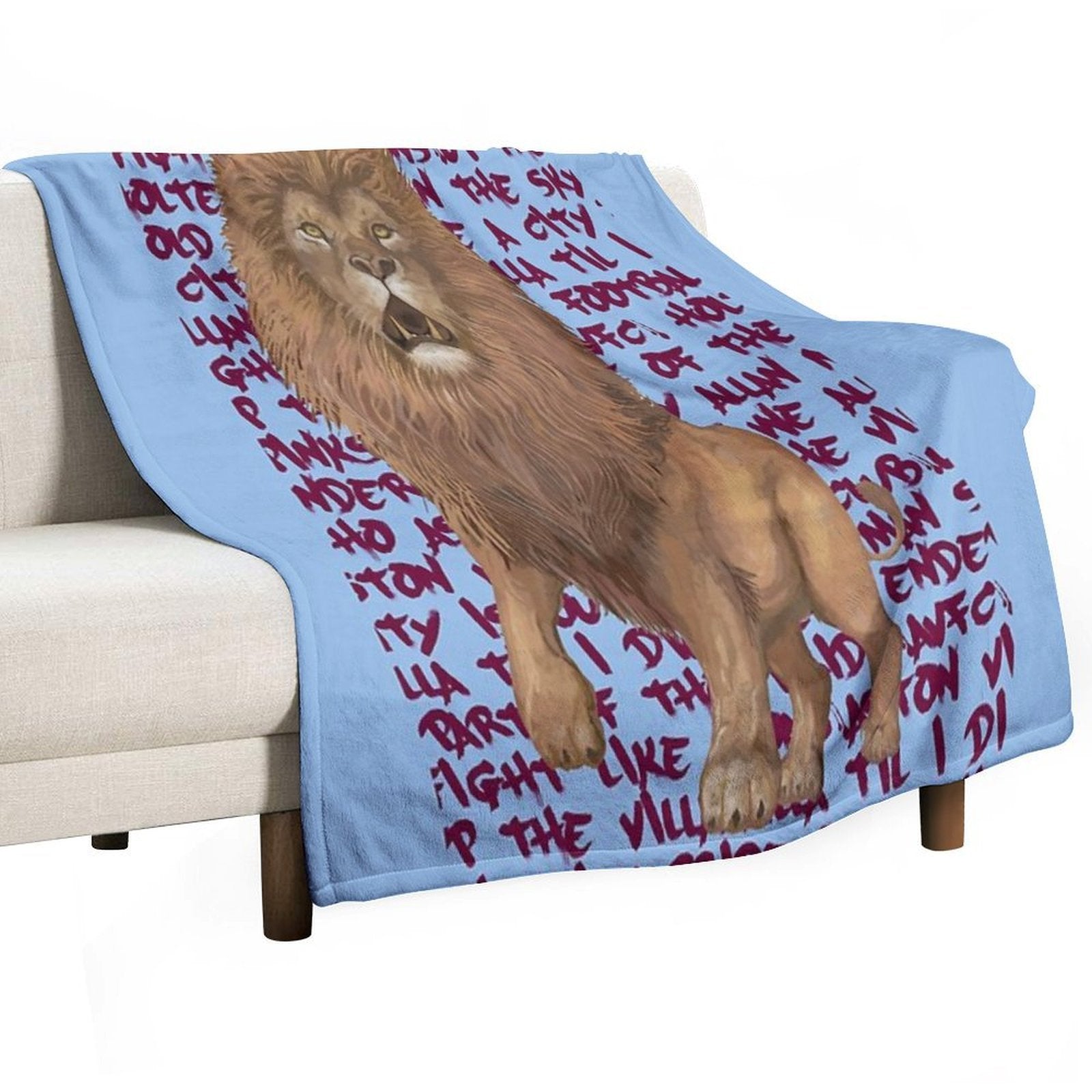 Rampant Lion AVFC Plush Throw Blanket