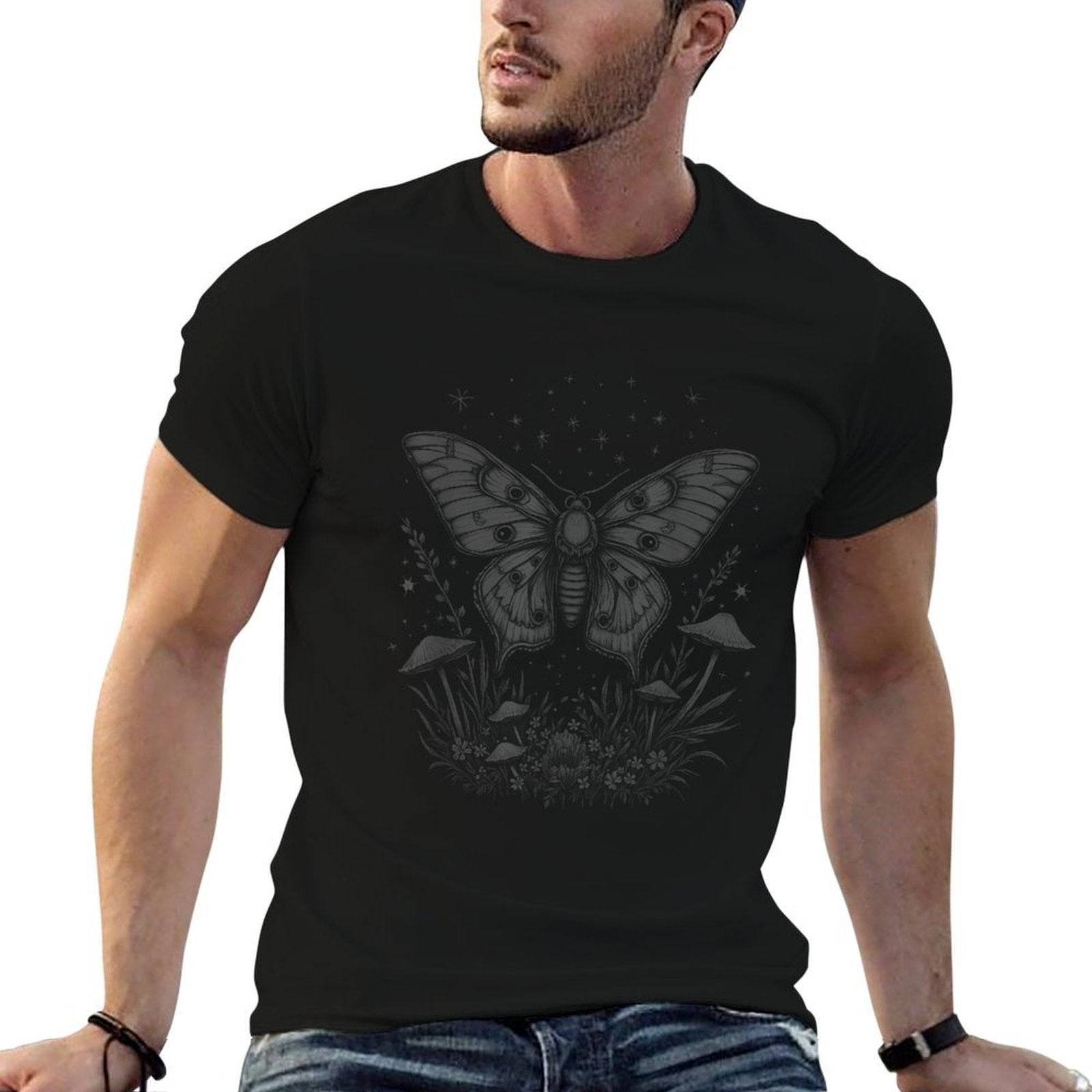 Cute Fairycore Floral Moth Aesthetic Women Girls  Soft T-Shirt