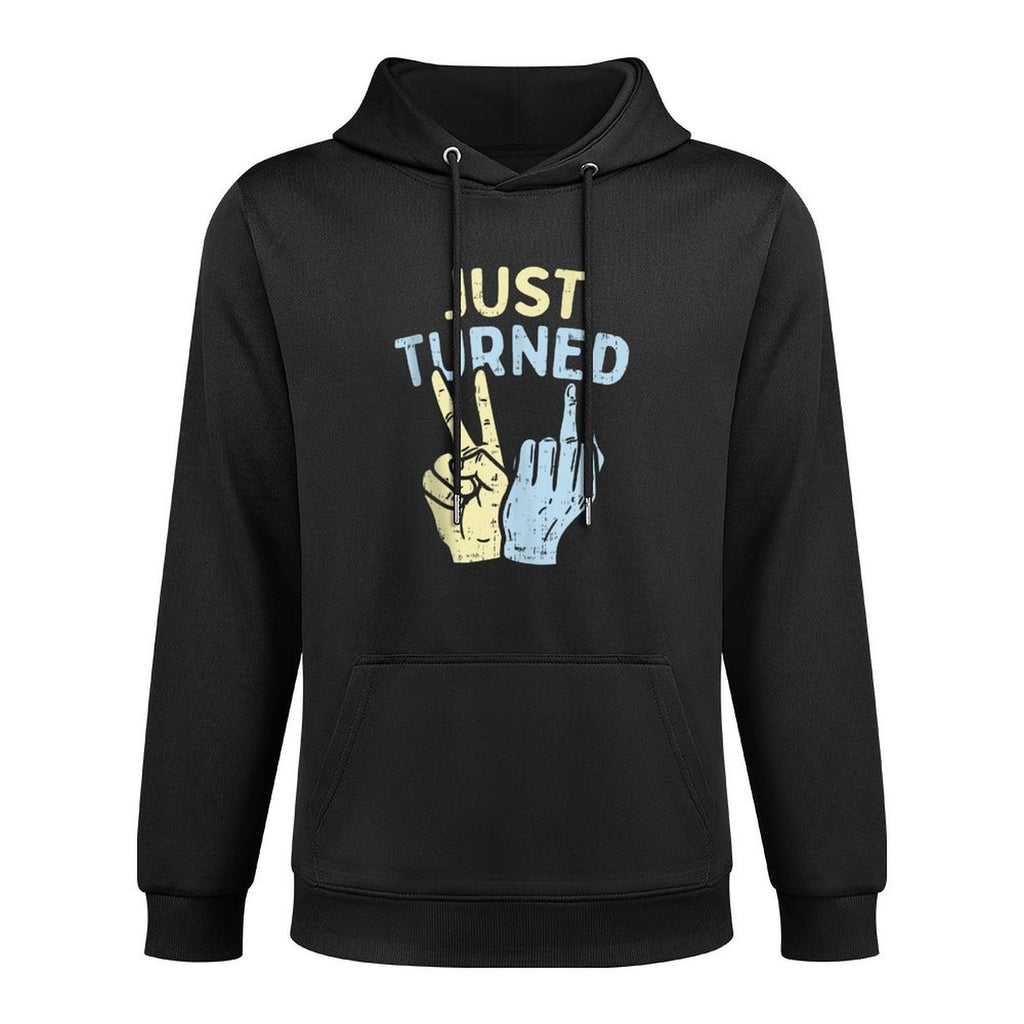 Just Turned 21 Hands Funny Happy 21st Birthday Party Gift Shape Retention Hoodie