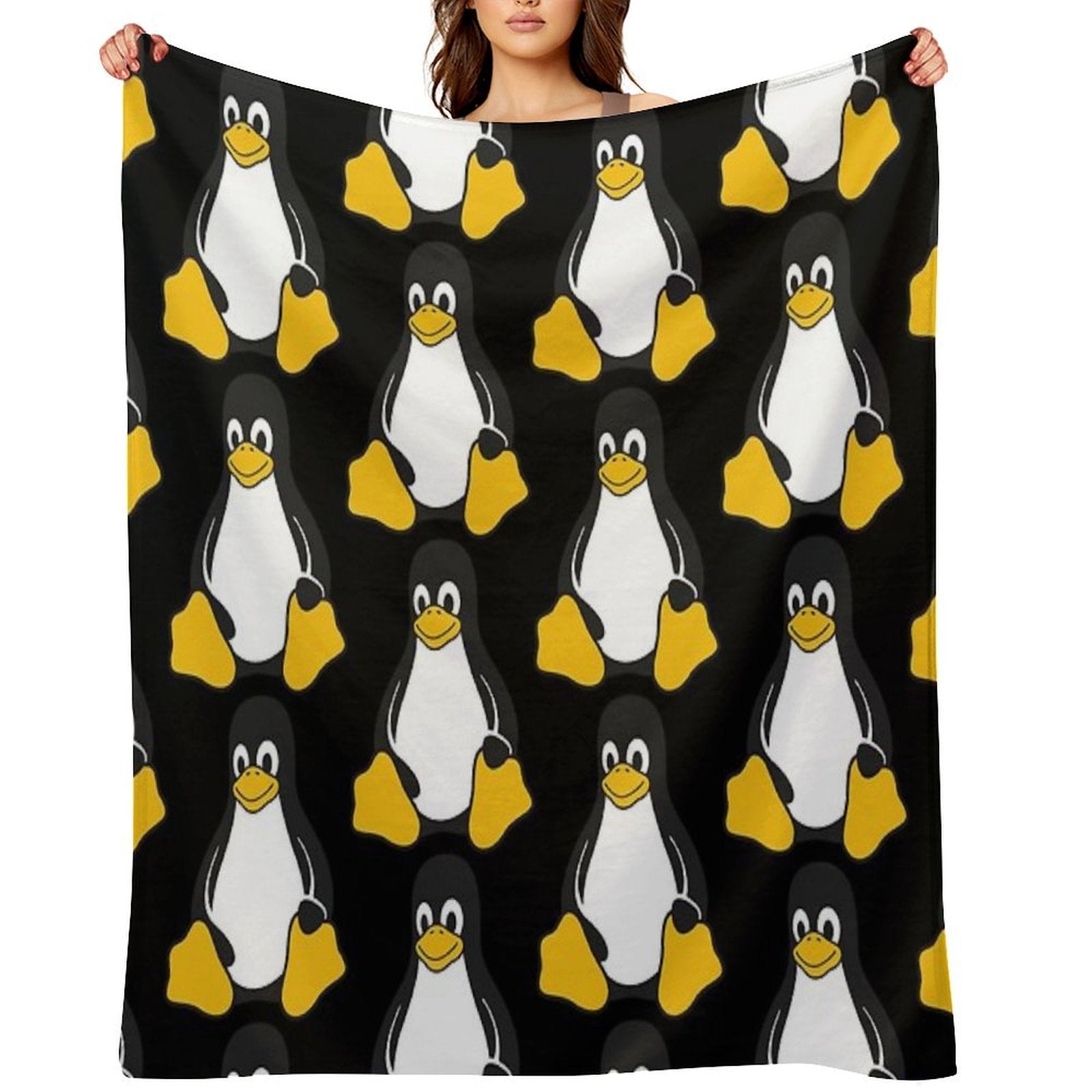 Linux Tux Durable Throw Blanket