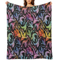 Dragon Fire Dark Rainbow Versatility Throw Blanket