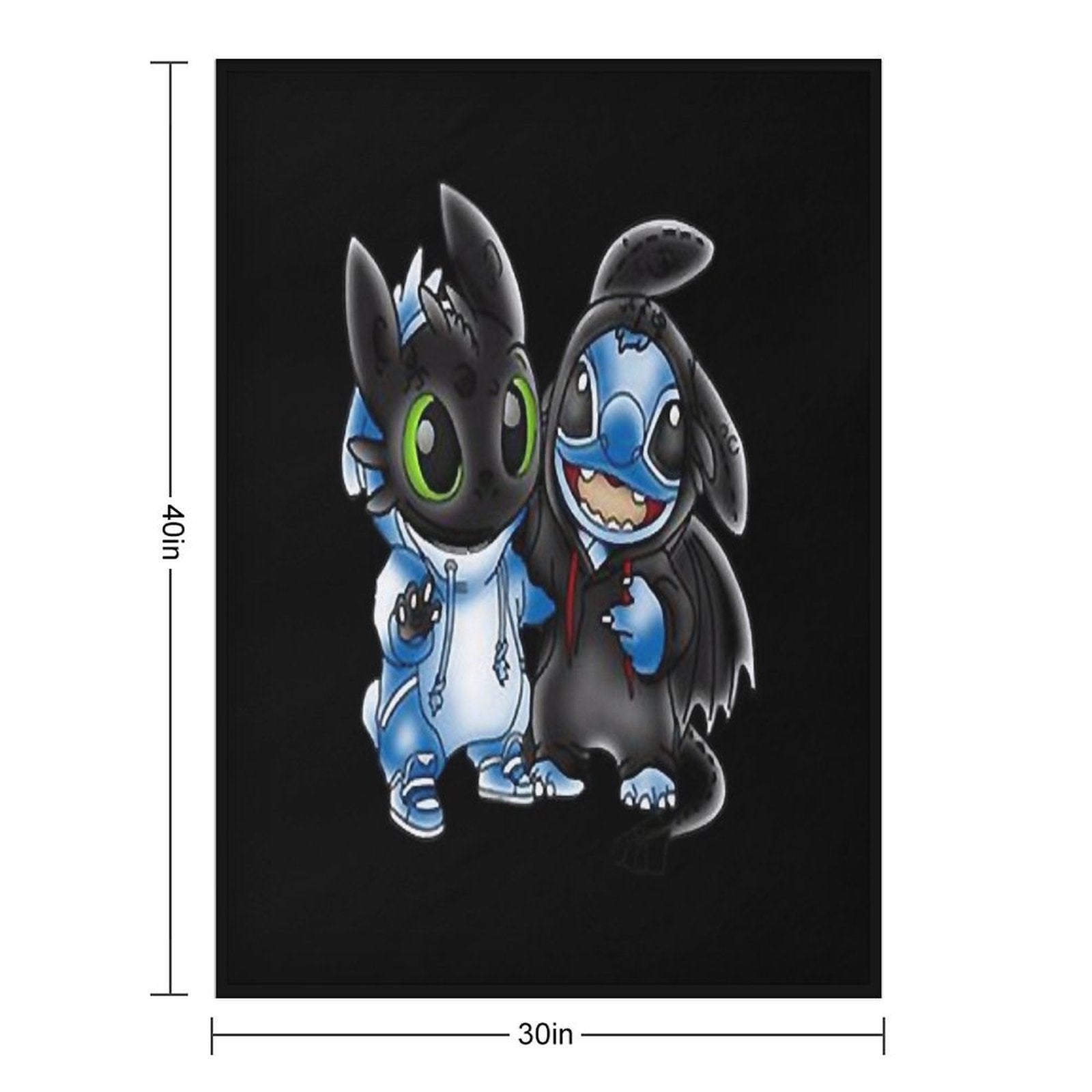 Stitch And Toothless Change Uniform Costume Uniform Quick-dry Throw Blanket