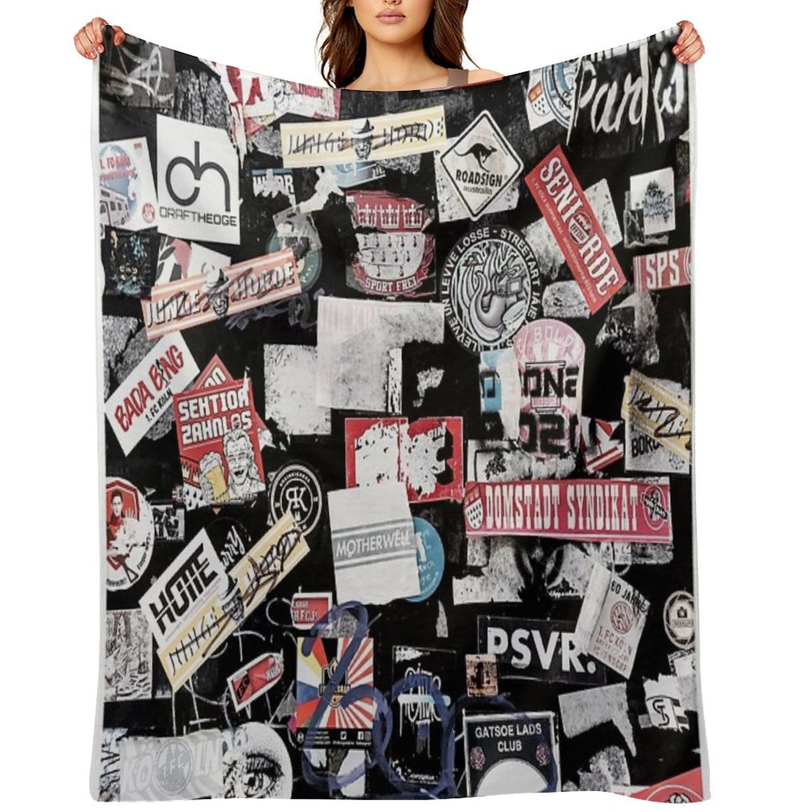 Street Stickers Lightweight Throw Blanket