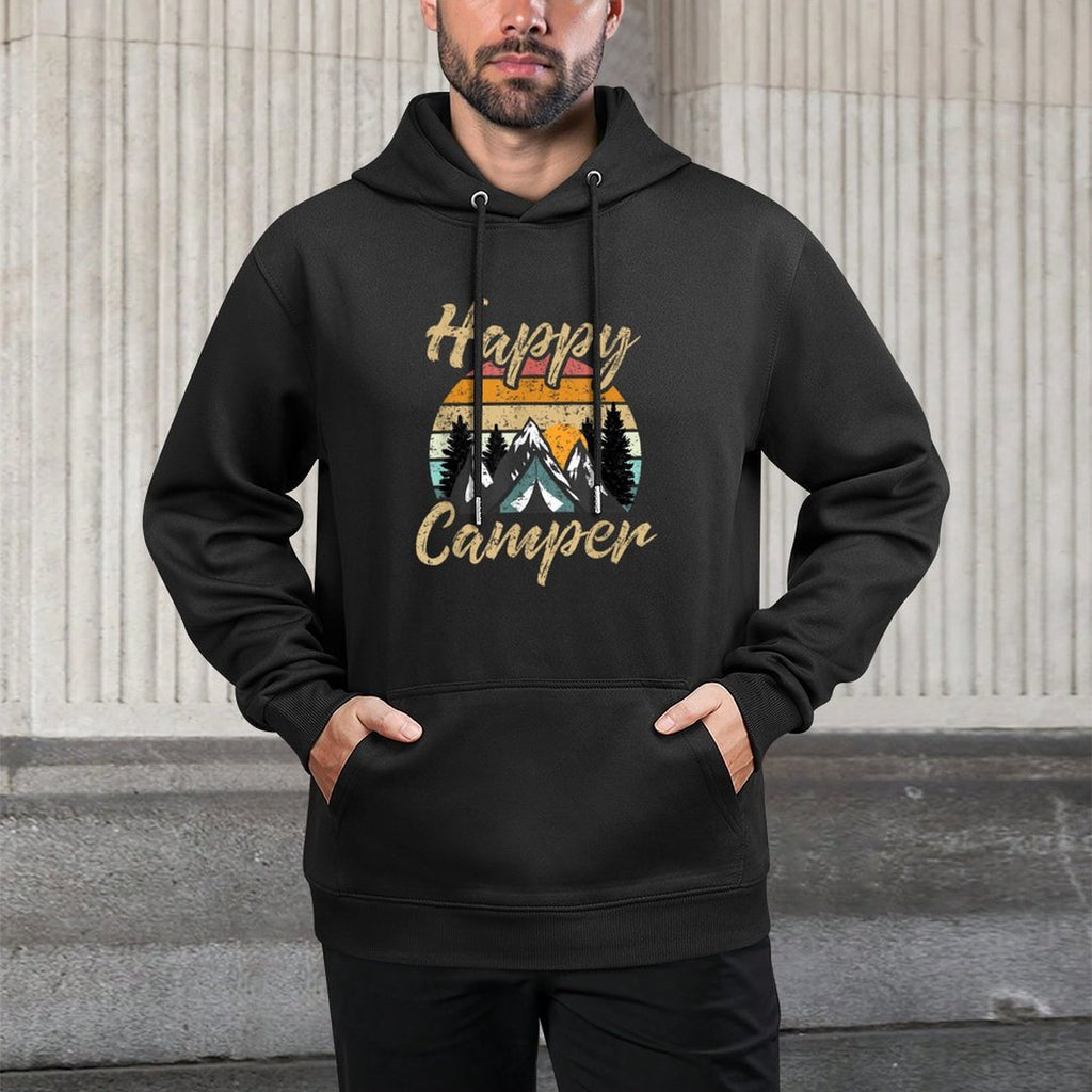 Funny Camping Hiking Lover Present Happy Camper Gift Versatile Streetwear Hoodie