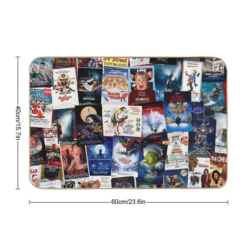 Christmas Film Collage  Dirt-Trapping Bath Mat