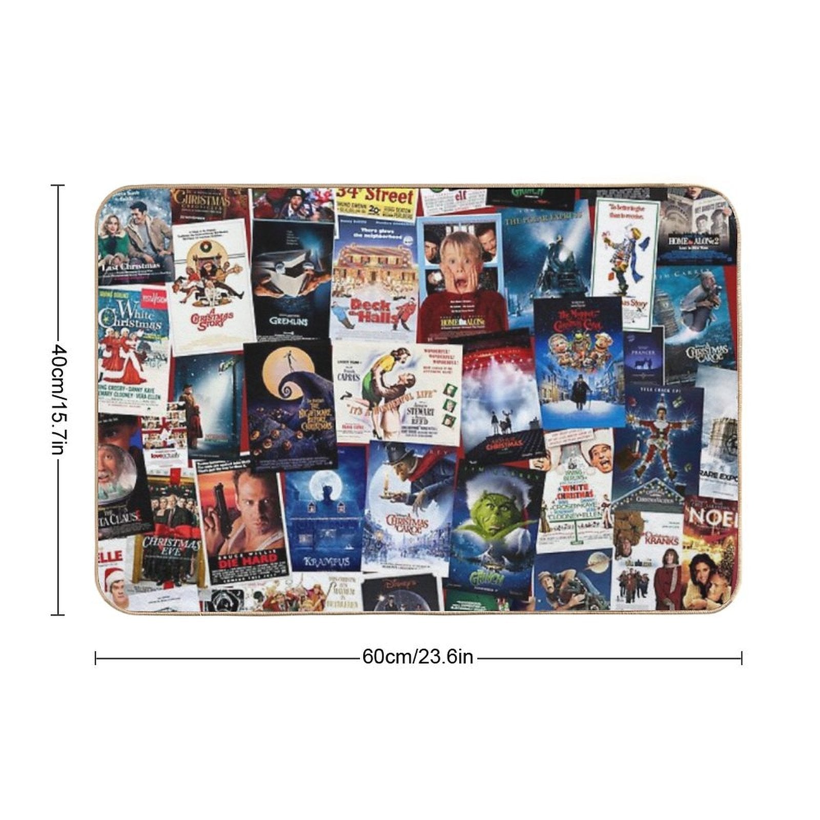 Christmas Film Collage  Dirt-Trapping Bath Mat