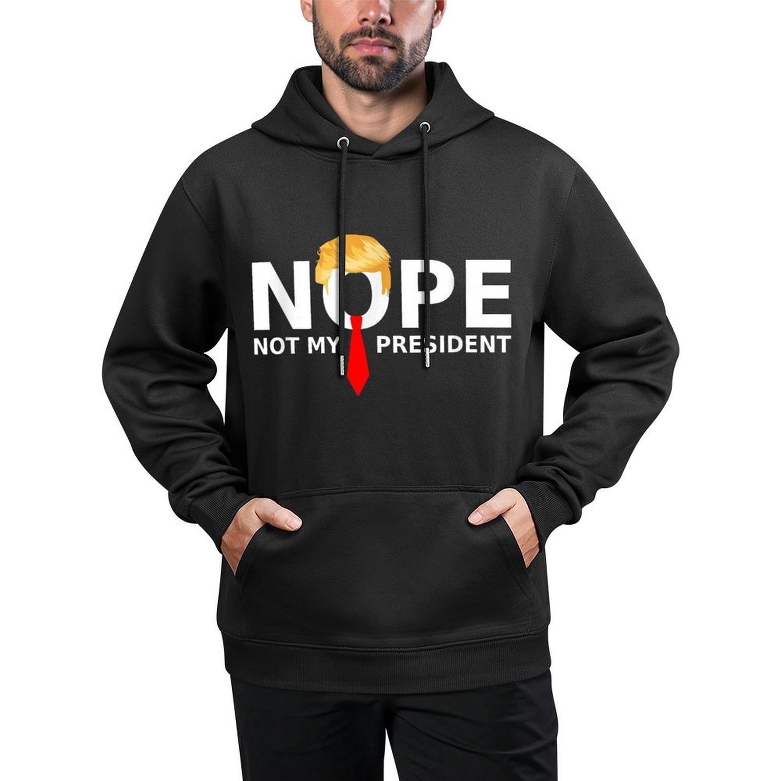 Nope Not My President Funny Anti Trump Election 2024 USA Relaxed Fit Hoodie
