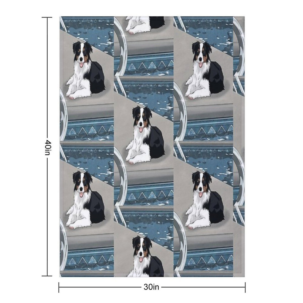 Dog by Pool Durable Throw Blanket