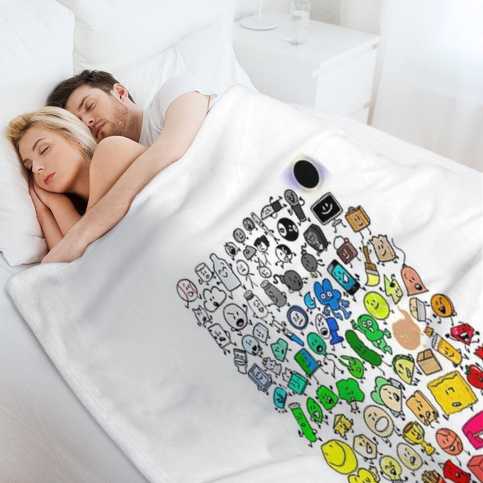 BFDI Inanimate Insanity All Characters (Transparent) Versatility Throw Blanket