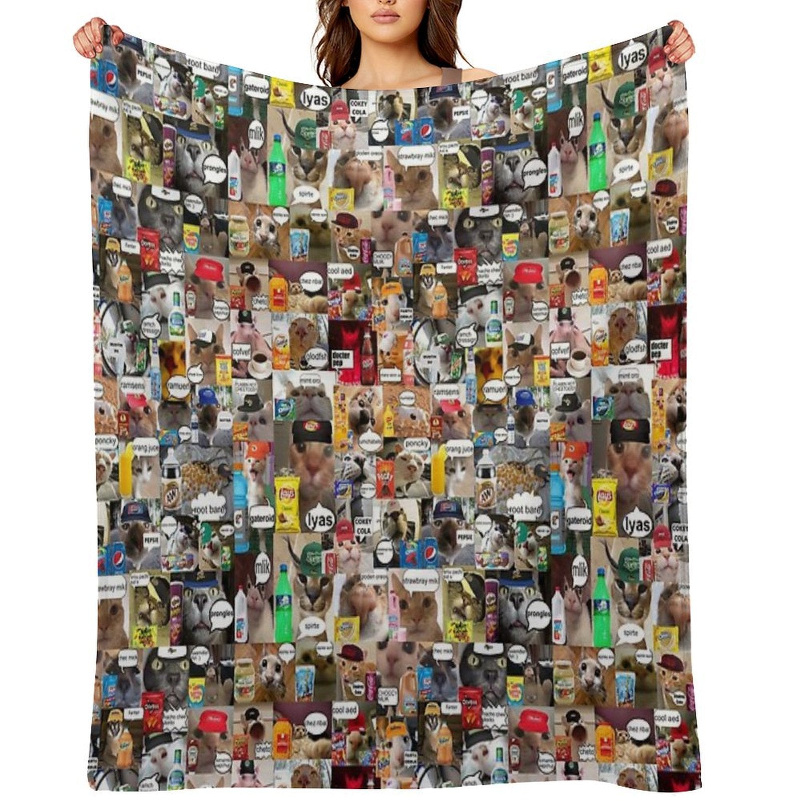 Cats with SnacksDrinks Travel-friendly Throw Blanket