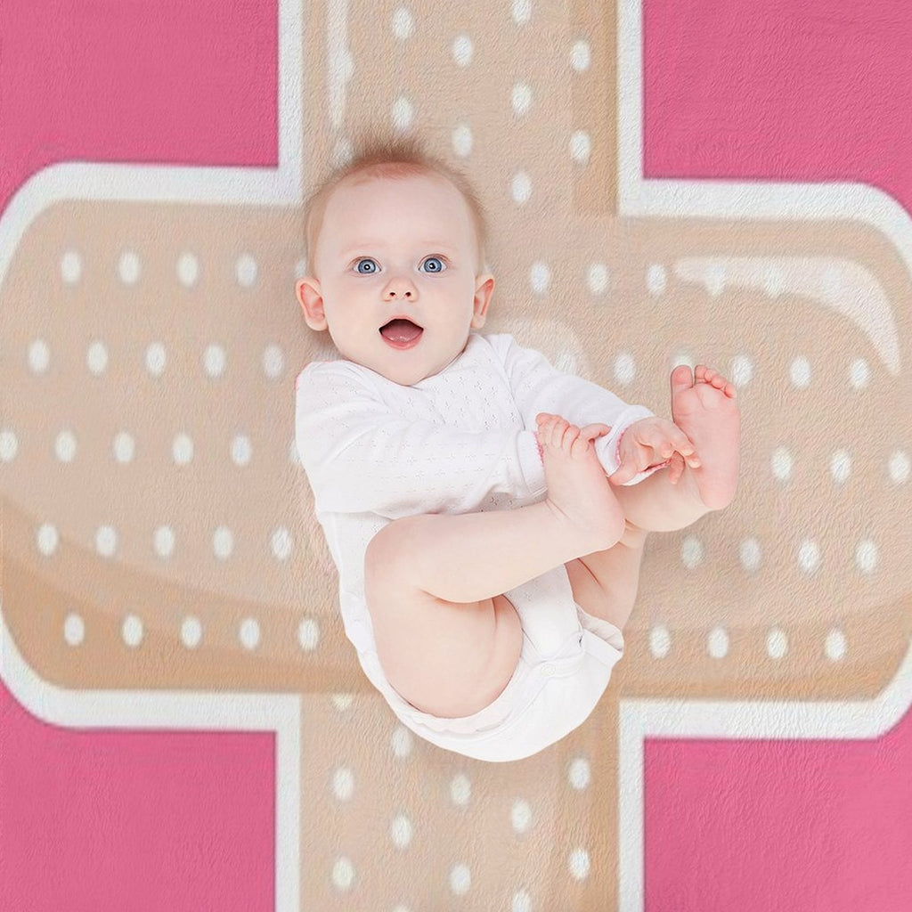 First Aid Kit Plaster - Pink Durable Throw Blanket