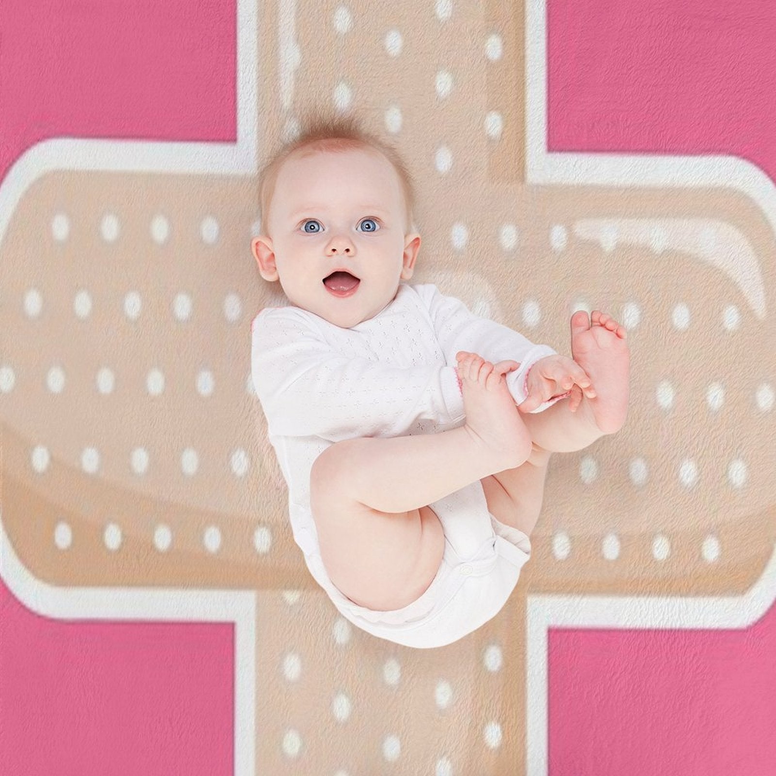 First Aid Kit Plaster - Pink Durable Throw Blanket