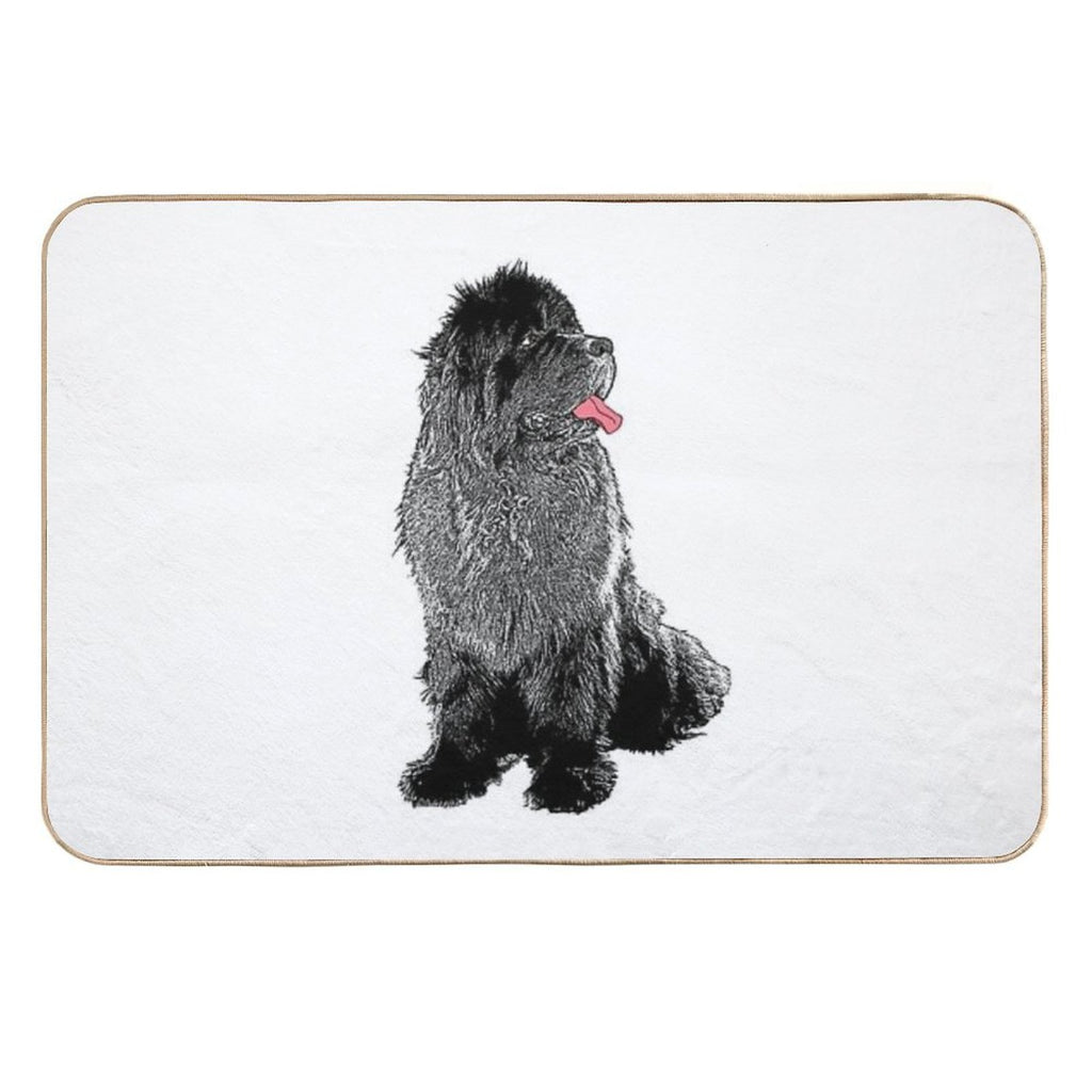 Grunge Newfie  Non-Slip Bath Mat