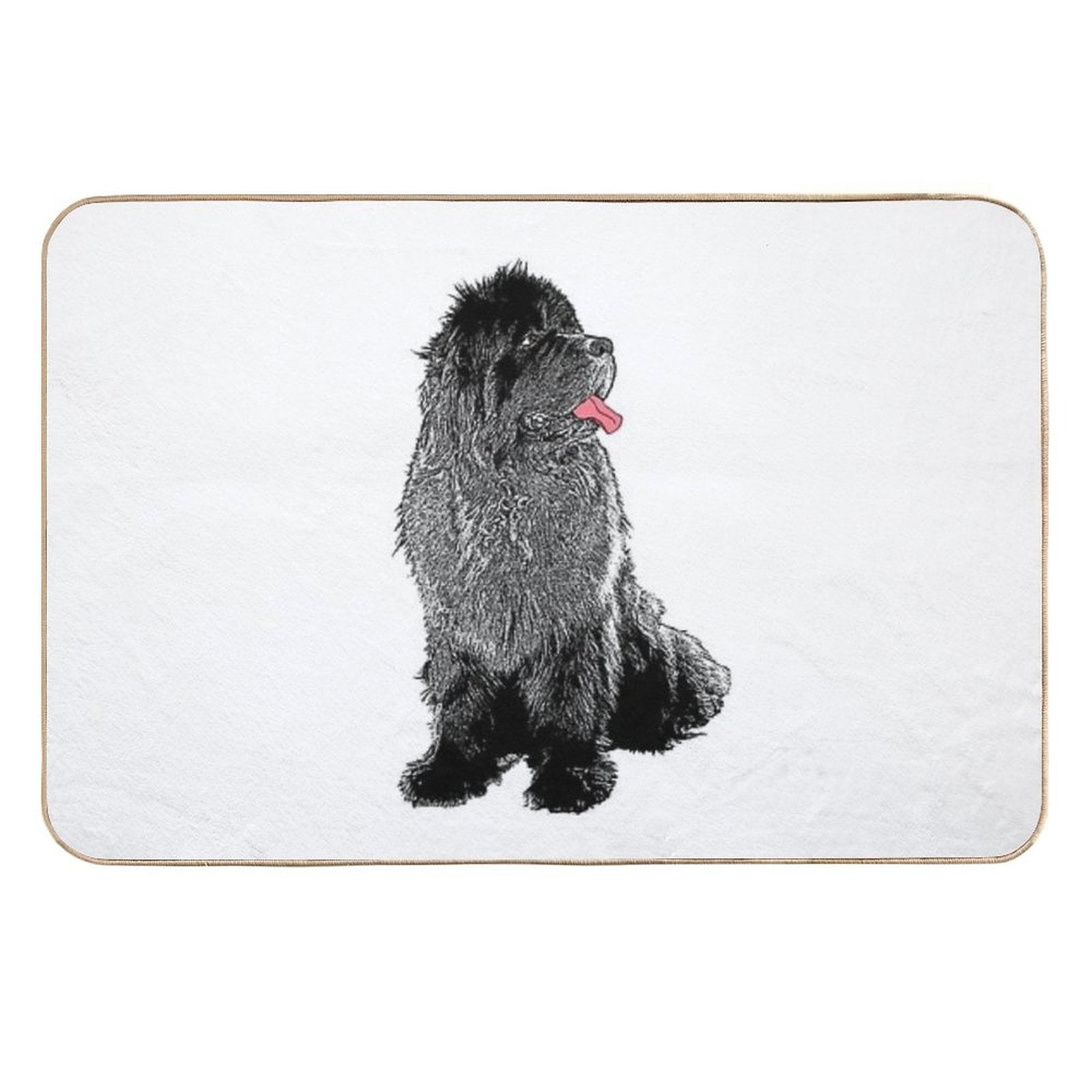 Grunge Newfie  Non-Slip Bath Mat