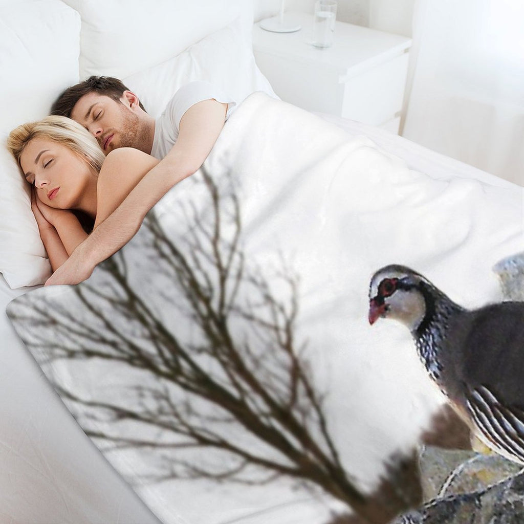 Winter Partridge Velvety-soft Throw Blanket