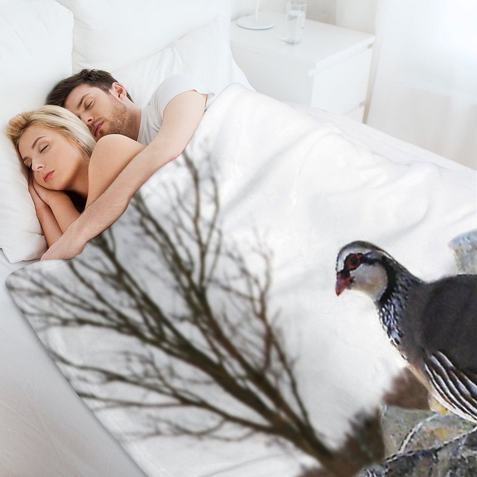 Winter Partridge Velvety-soft Throw Blanket