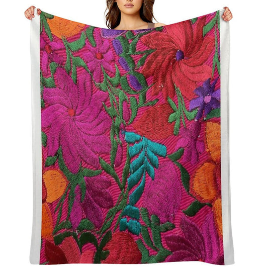 Mexican Embroidered Comfort Throw Blanket