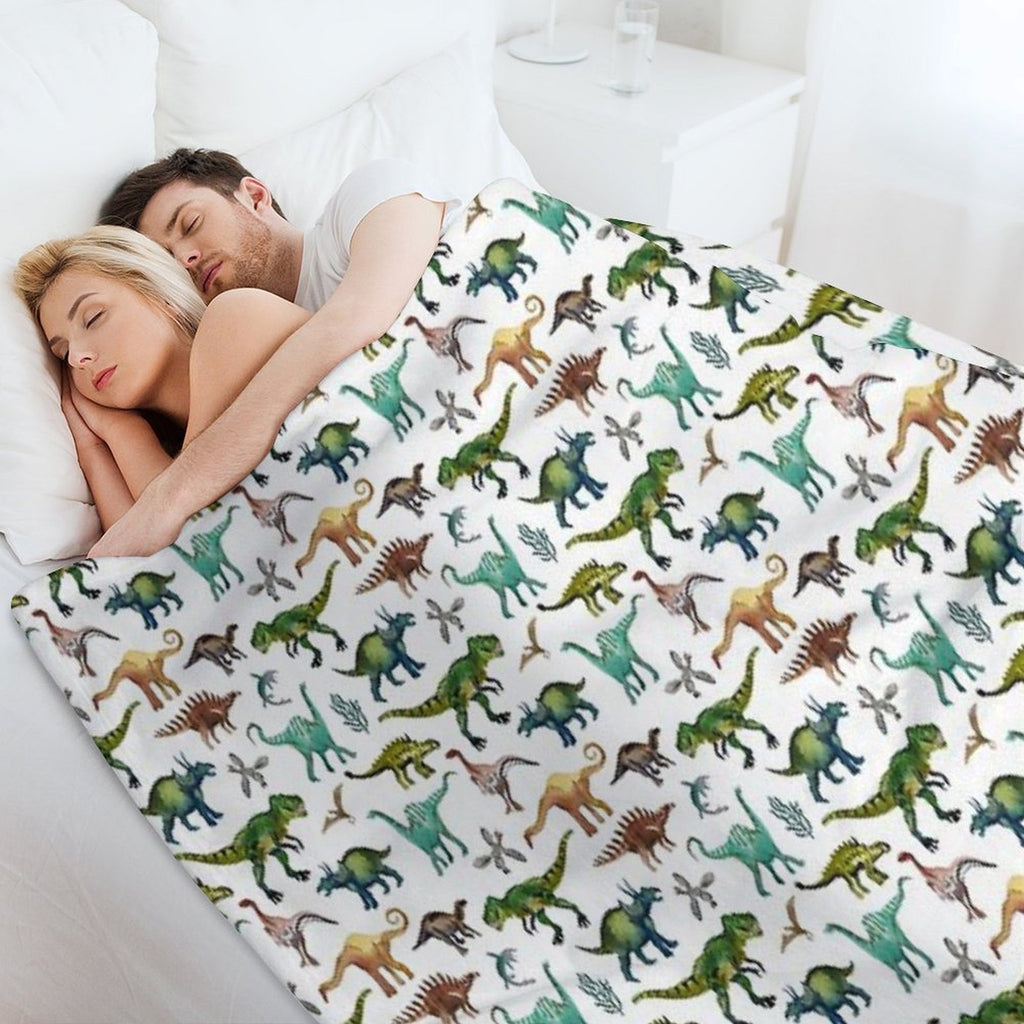 Dino-Mite Dreams for Kids  Trendy Dinosaur Pattern  Unique Gift Idea. Travel-friendly Throw Blanket