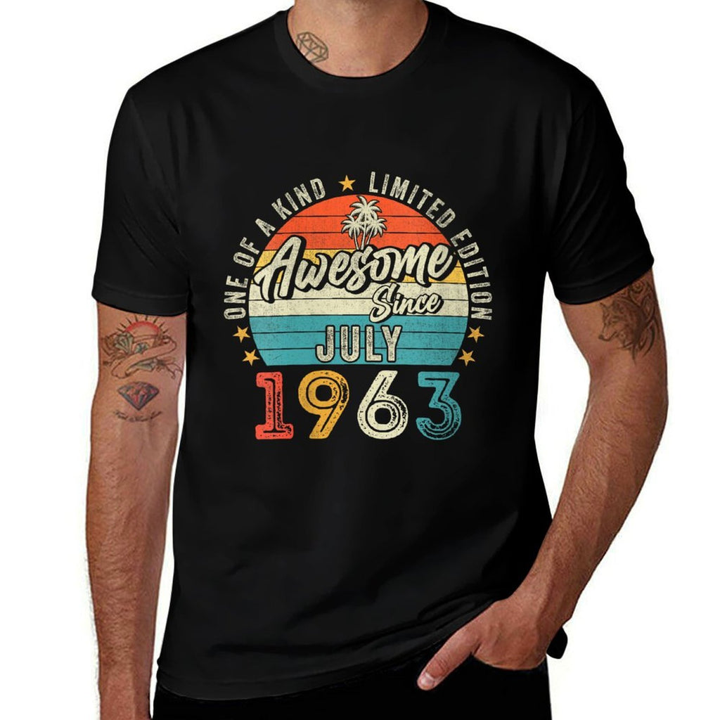 Womens 60 Year Old Vintage July 1963 Limited Edition 60th Birthday  Wrinkle-resistant T-Shirt