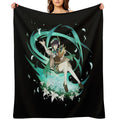 Genshin Impact - Venti Official Character Wish - Gacha Splash Art Travel-friendly Throw Blanket