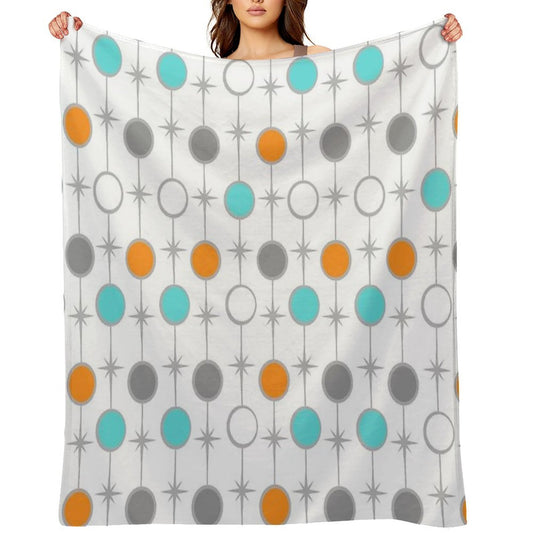 Retro Dots And Starbursts Durable Throw Blanket