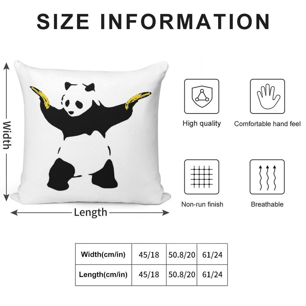 Bad Panda Stencil Soft Ultra-Soft Texture Throw Pillow