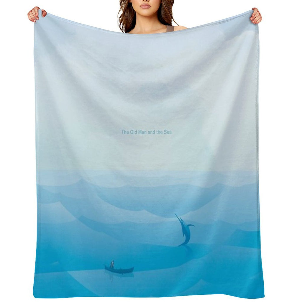 Ernest Hemingway - The Old Man And The Sea Literary Art for Book Lovers Velvety-soft Throw Blanket