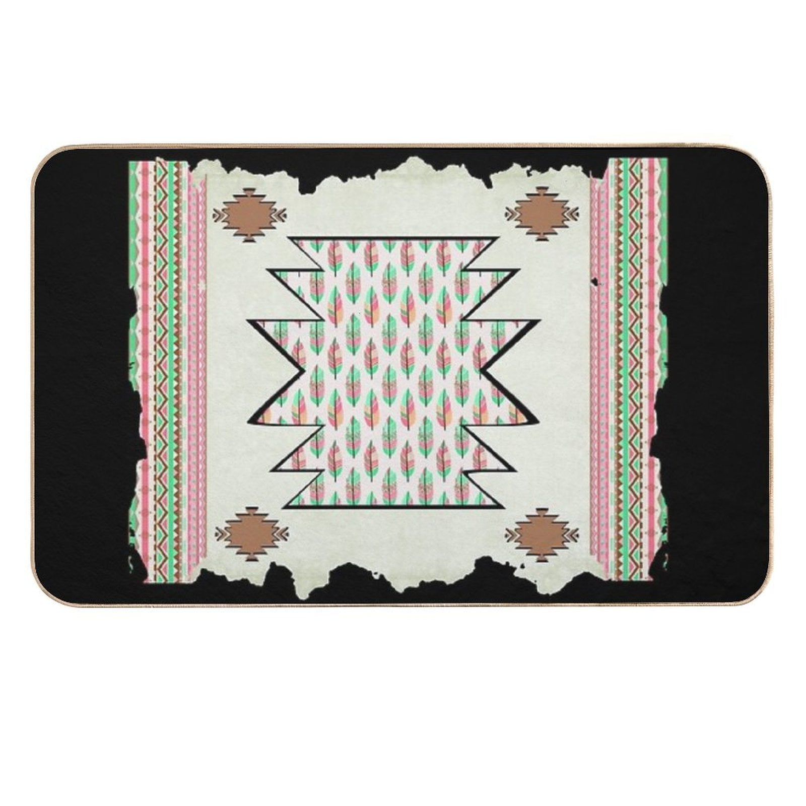 Native American Symbol - Aztec Boho Chic  Pet-Safe Bath Mat