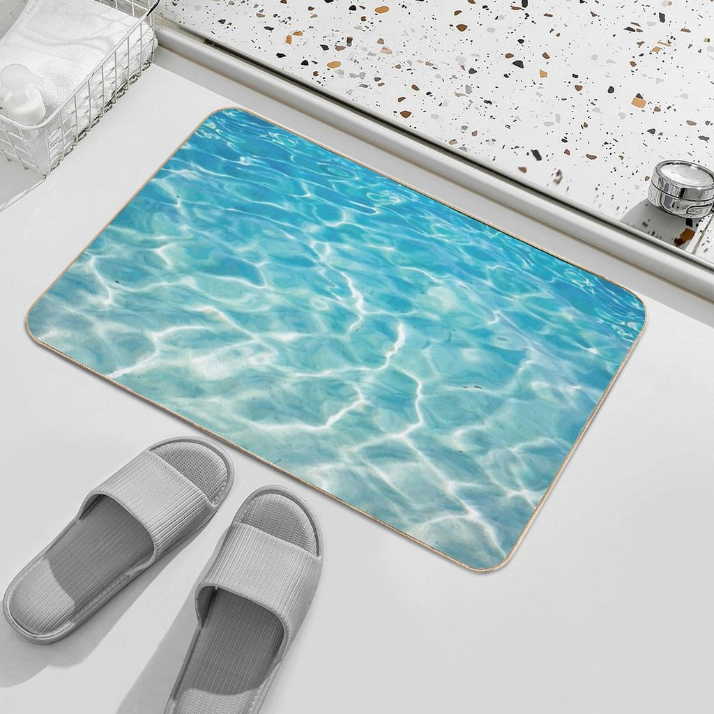 Blue Ocean Waves  Dirt-Trapping Bath Mat