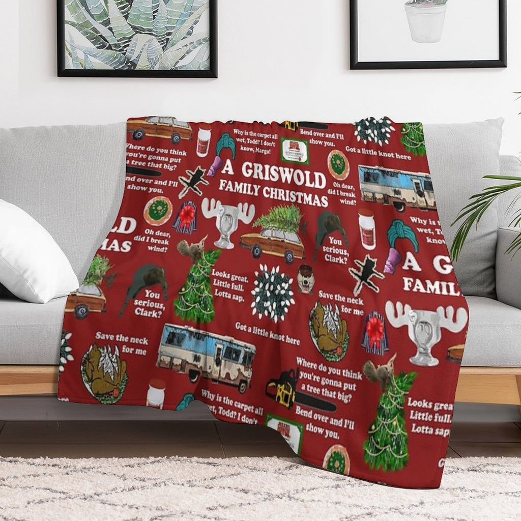 Christmas Vacation Collage Travel-friendly Throw Blanket