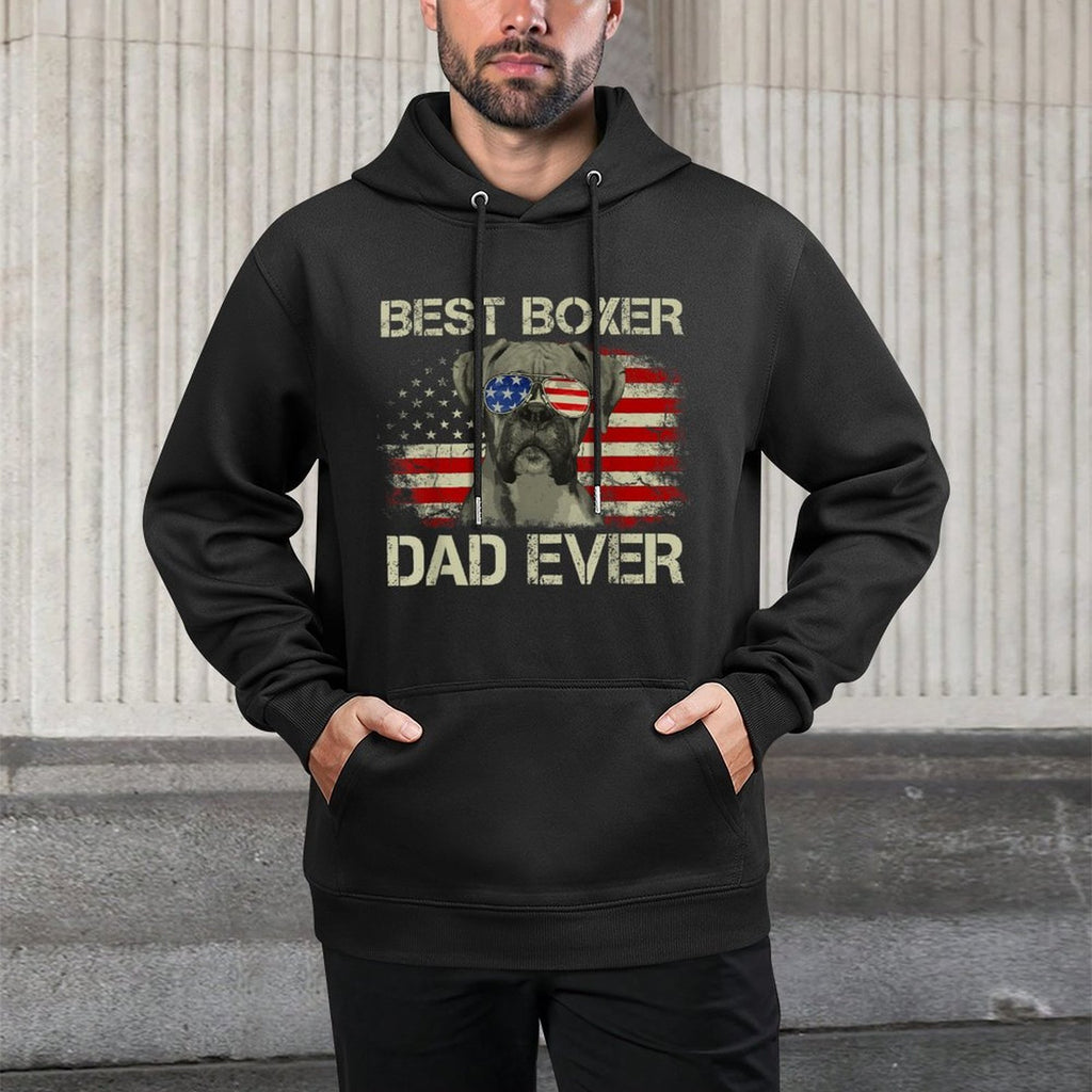 Best Boxer Dad Ever Tshirt Dog Lover American Gift Breathable Fabric Hoodie