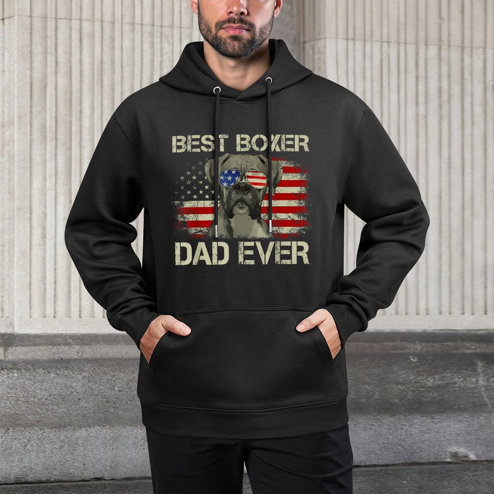 Best Boxer Dad Ever Tshirt Dog Lover American Gift Breathable Fabric Hoodie