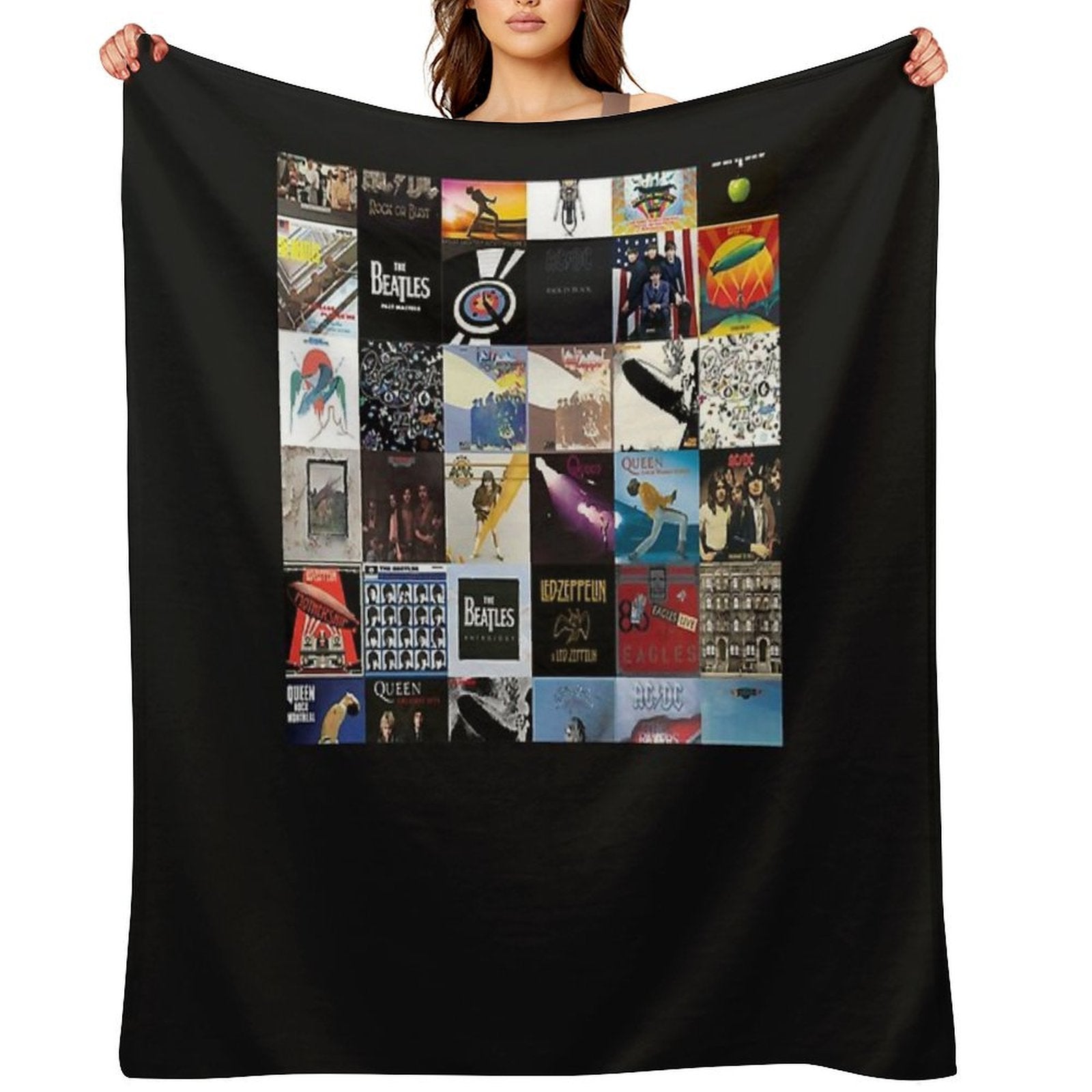 Rock Band Posters Collage Classic T-Shirt All-season Throw Blanket
