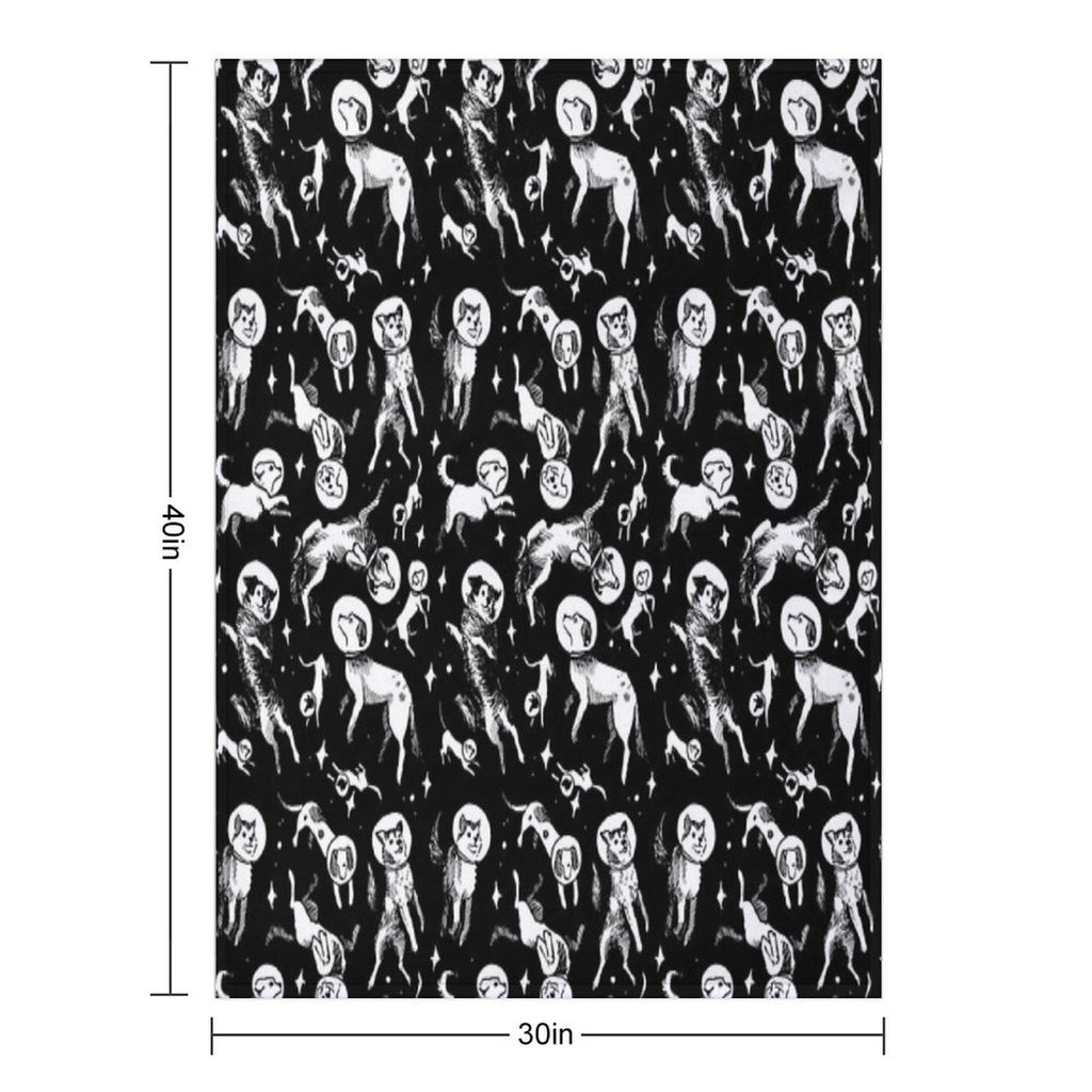 Space Dogs (black Background) All-season Throw Blanket