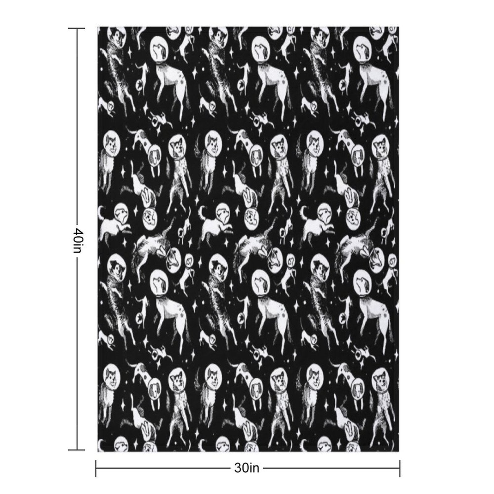 Space Dogs (black Background) All-season Throw Blanket