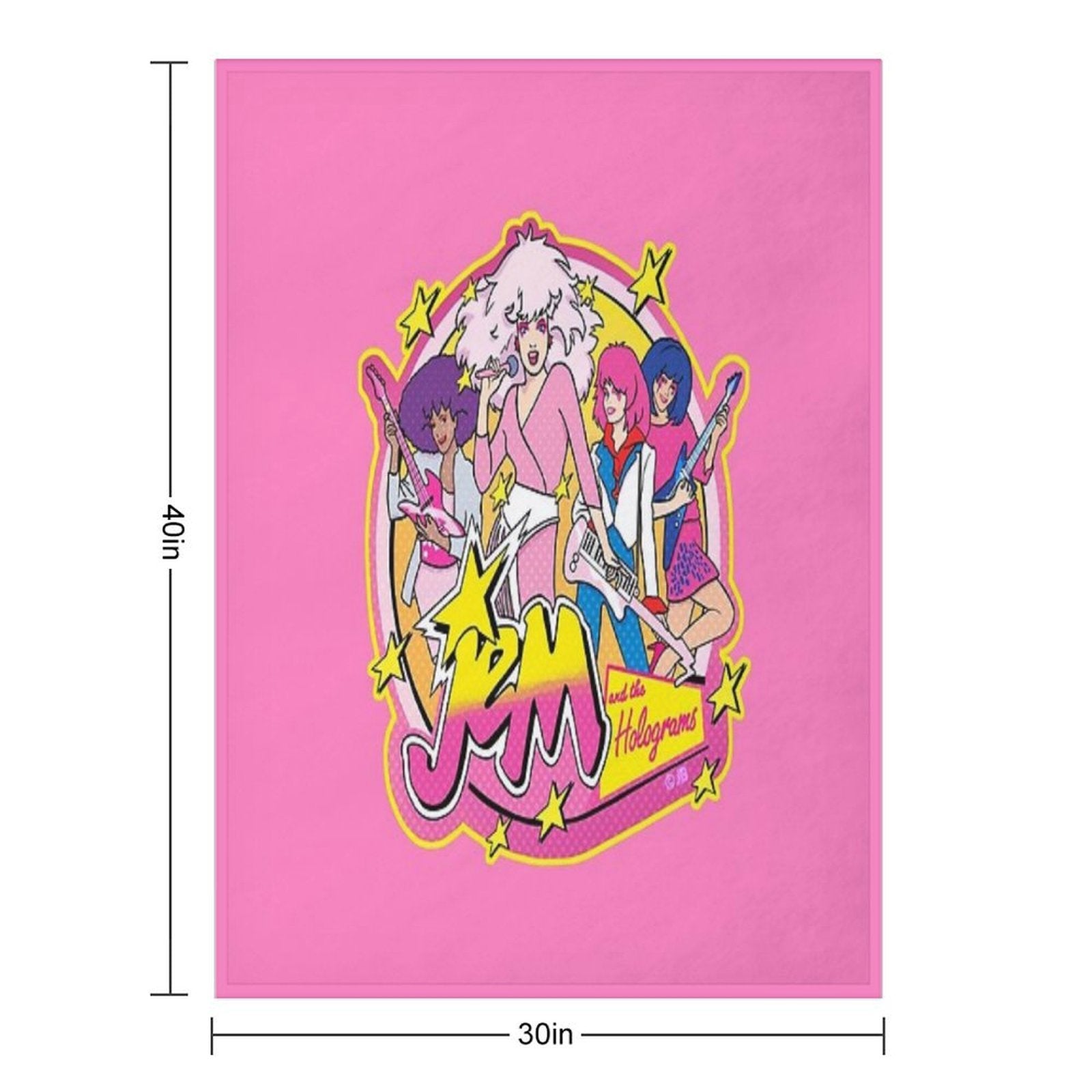 80S Jem And The Holograms HIGH QUALITY Machine-washable Throw Blanket