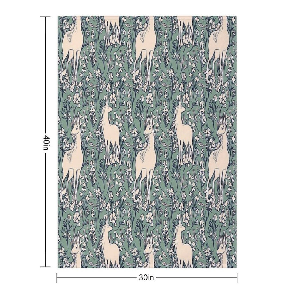 The Last Unicorn Ethereal Forest Print Comfort Throw Blanket