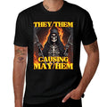 They Them Mayhem Funny Cringe Hard Skeleton Meme  Vintage-inspired T-Shirt