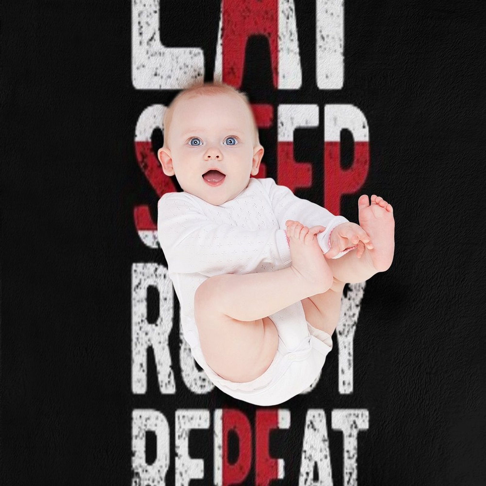 Eat Sleep Rugby Repeat England Rugby Quick-dry Throw Blanket