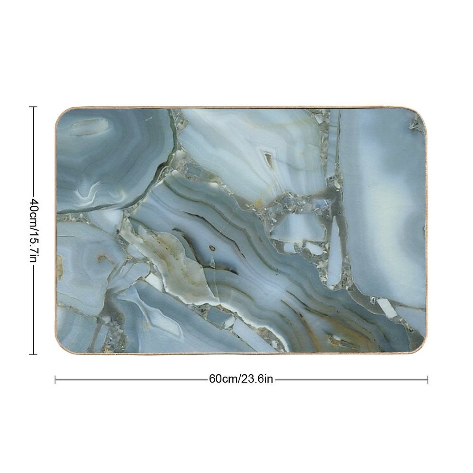Preppy Minimalist Grey Slate Blue Marble  Easy Maintenance Bath Mat