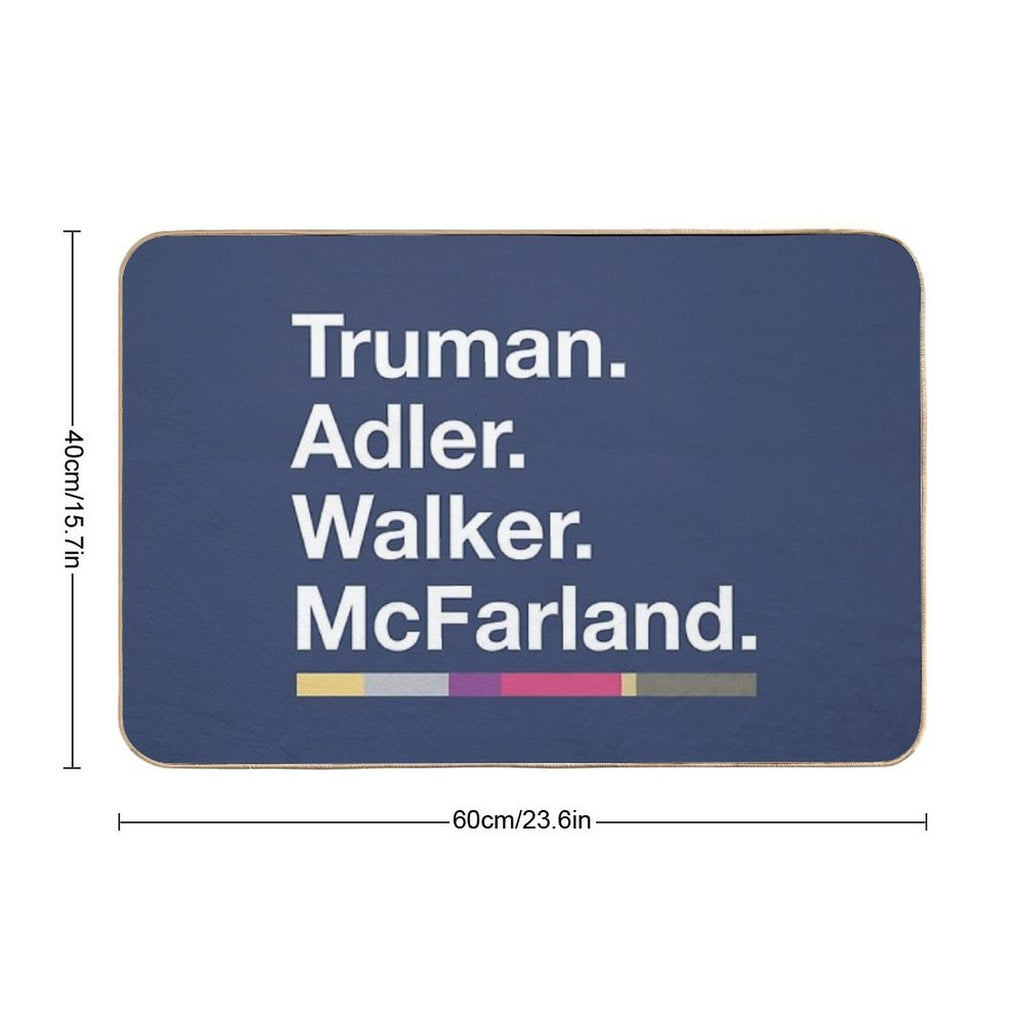 Truman, Adler, Walker, McFarland (Will And Grace)  Repositionable Bath Mat