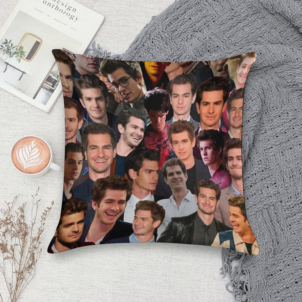 Andrew Garfield Photo Collage Soft Bedroom Essential Throw Pillow