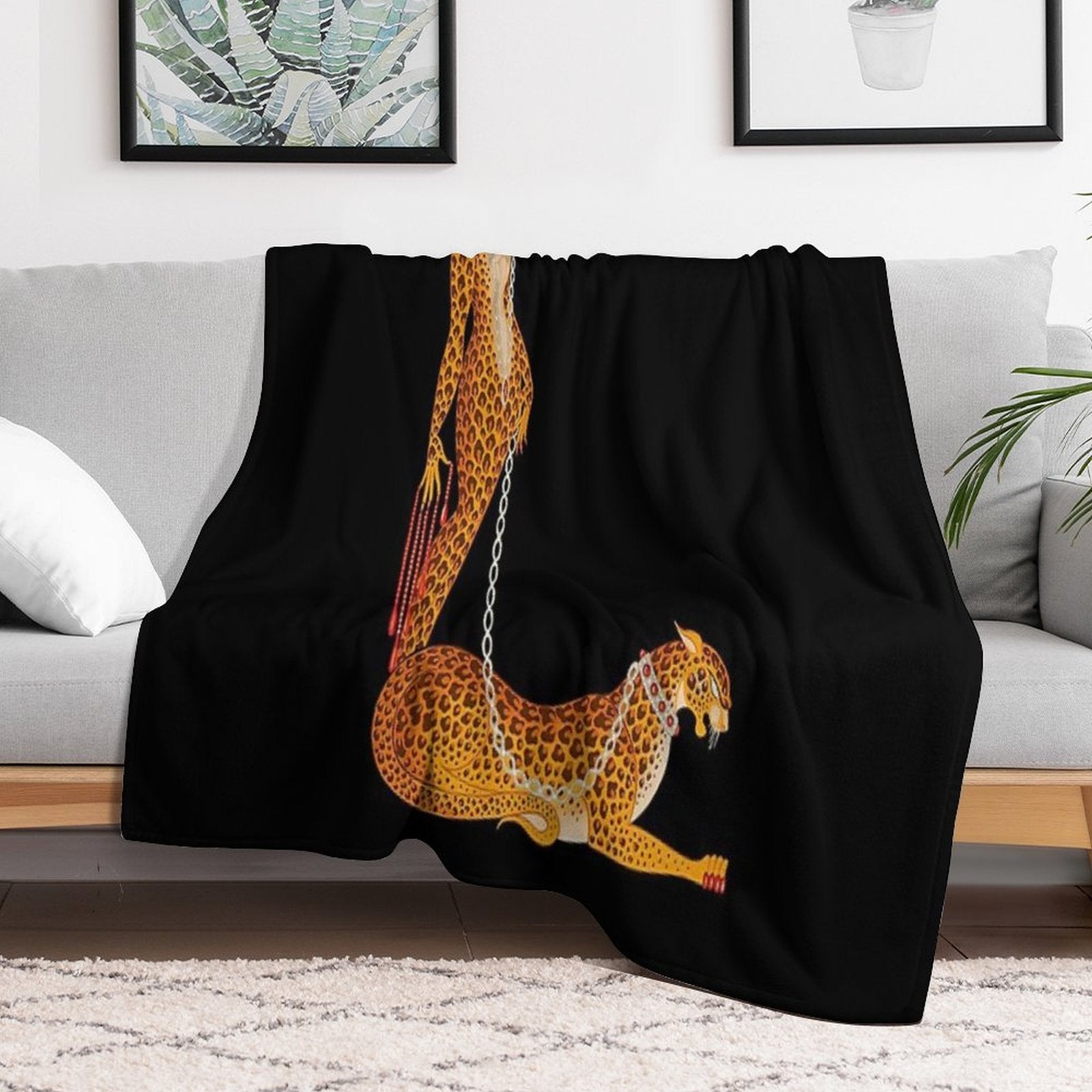 Erté - The Letter L from The Alphabet Suite, 1976 Velvety-soft Throw Blanket