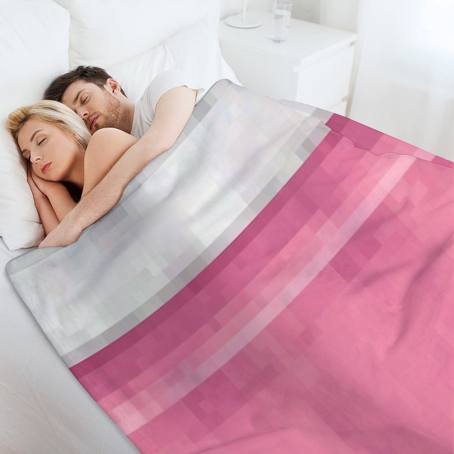Minecraft Pink Pixel Bed Lightweight Throw Blanket